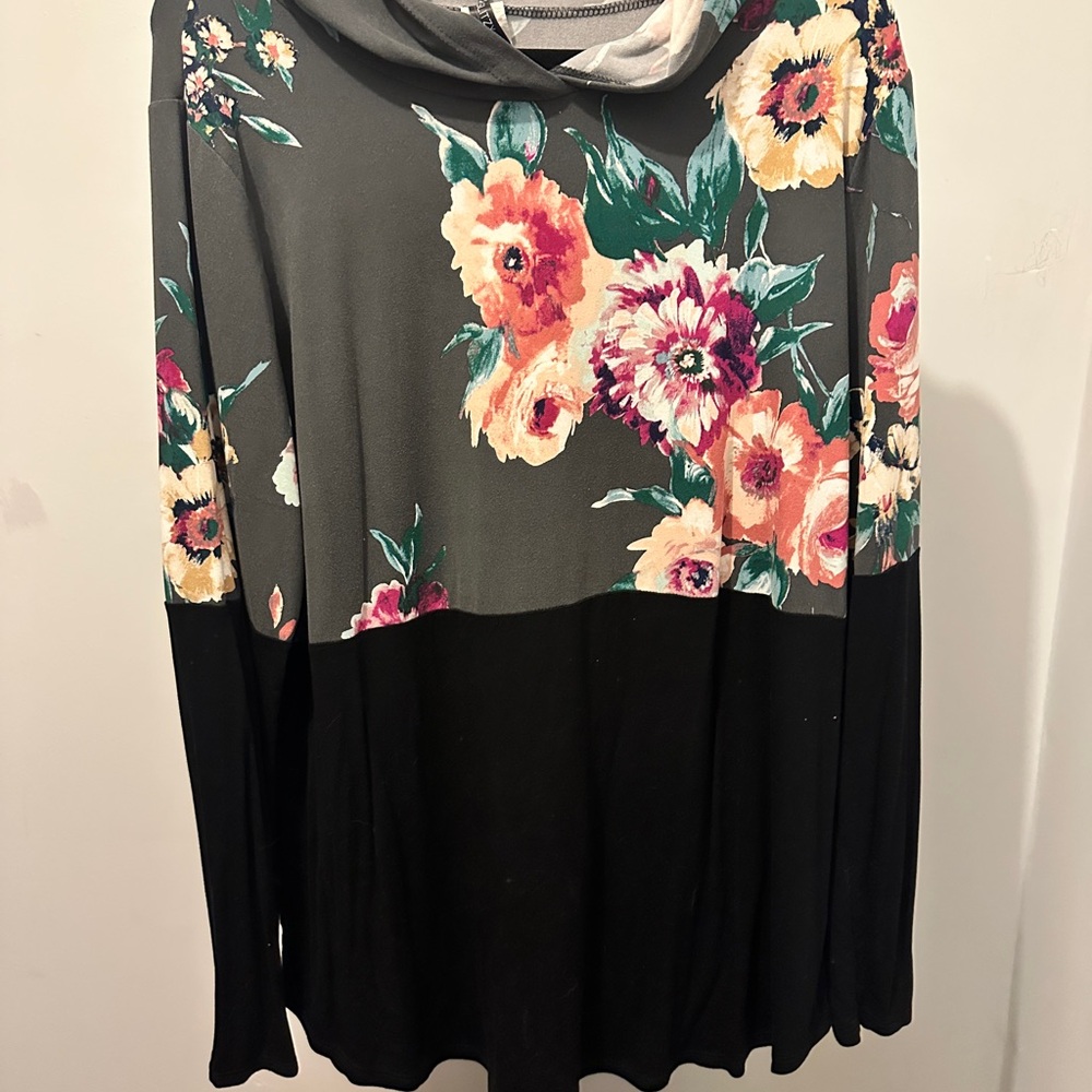 Glitzy Girlz Floral Print Long Sleeve Top